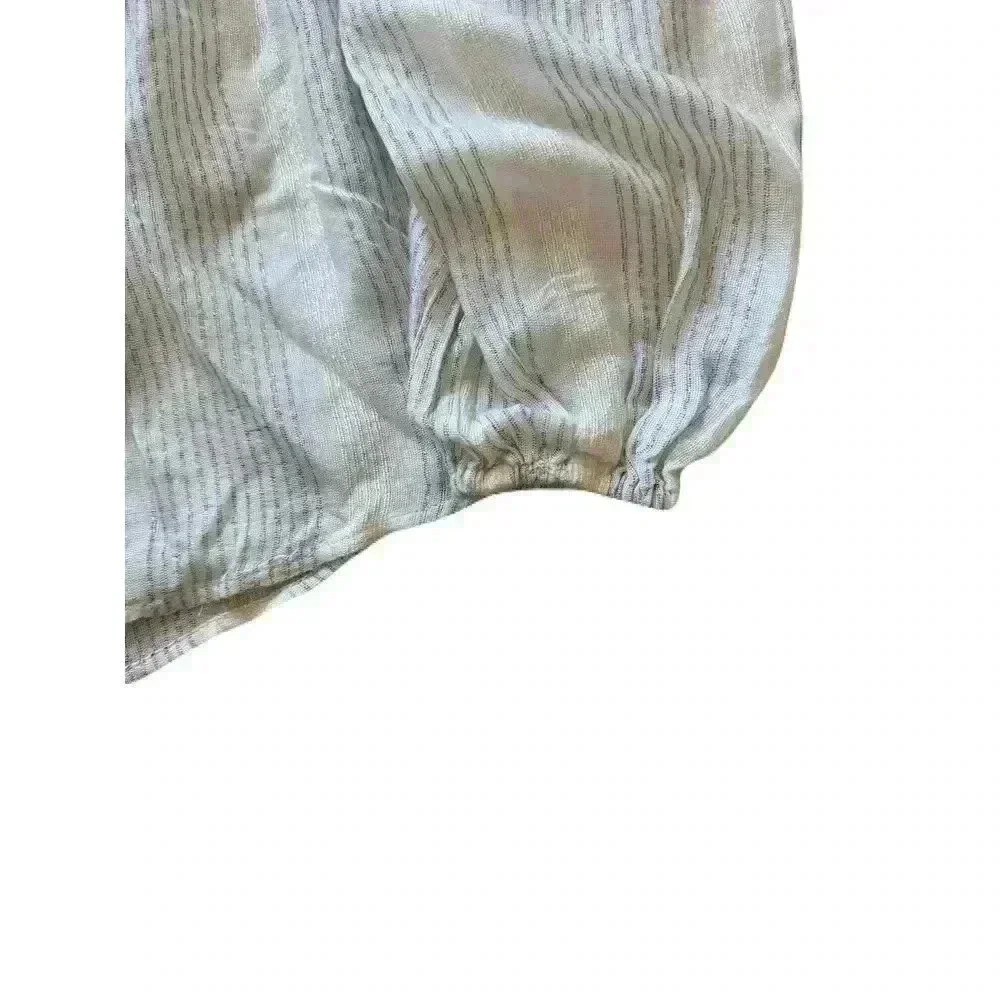 NWT Women's Free People Boho Chic White Peasant Blouse Eyelet Details Size XS - Picture 6 of 10